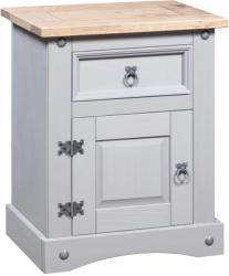 vidaXL Noptieră, gri, 53x39x67 cm, lemn de pin mexican, gama Corona (282617) - vidaxl