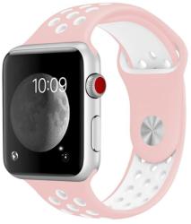  Lélegző Sport Apple Watch szíj Rózsaszín-fehér 42/44/45mm M/L