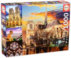 Educa Puzzle Educa din 1000 de piese - Catedrala Notre-Dame din Paris, colaj (EDU18456) Puzzle
