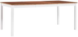 vidaXL Masă de bucătărie, alb și maro, 180 x 90 x 73 cm, lemn de pin (283408) - vidaxl