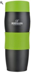 BOHMANN Termos, 375 ml, corp negru cu silicon verde pentru protectie (BH 4457)