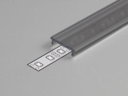 Topmet LED profil fedél "F" klikk fekete 4000mm (A2160041)