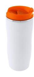 EVERESTUS Cana termos, 400 ml, ø76×182 mm, Everestus, 20FEB16026, Otel inoxidabil, Plastic, Portocaliu, Alb (EVE10-AP741643-03)