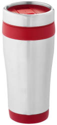 EVERESTUS Cana termos 410 ml, perete dublu, Everestus, 20IAN2474, Argintiu, Rosu, Otel, Plastic (EVE06-10031002)