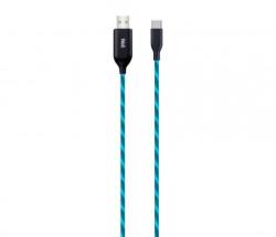  Cablu USB-A la USB-C 1m cu flux de lumina Albastru, CABLE-USB/USBC-1BE03-WL (CABLE-USB/USBC-1BE03-WL)
