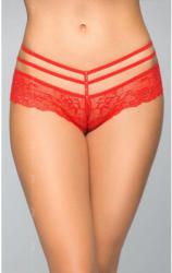 SoftLine alul nyitott piros csipke francia bugyi derékpántokkal M/L
