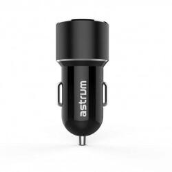 Astrum CC210 v2 fekete autós töltő 2.4A 2USB 2X Smart IC