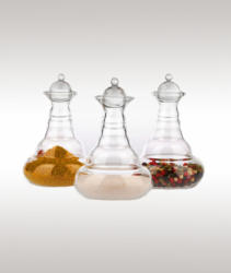 Nature's Desing Miniverse fűszertartó kancsó 3 db, 120 ml-es, arany élet virága szimbólummal (7811)