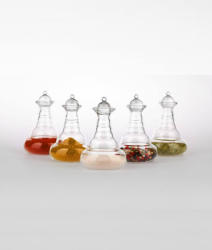Nature's Desing Miniverse fűszertartó kancsó 6 db, 120 ml-es, arany élet virága szimbólummal (7812)