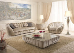 Settimo Canapea Pearl din lemn masiv, stil italian clasic (GLC044) Canapea
