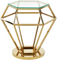 London House Masuta Diamond sticla si cadru auriu Masa de cafea