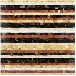 Settimo Mozaic marmura multicolor bej-maro-caramiziu-negru-alb MST035 (MI190)