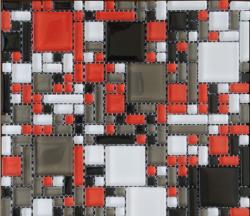 Settimo Mozaic sticla rosu negru alb gri 001 (MI023)