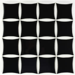 Settimo Mozaic negru cu alb din sticla MGL031 (MI167)