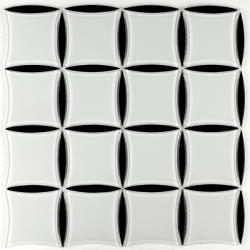 Settimo Mozaic alb cu negru din sticla MGL030 (MI166)
