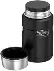 Thermos Ételtermosz, ételtartó kanállal - Thermos Food Jar - 710 ml - matt fekete színben, dupla falu, Thermos vákuumszigetelő technológia