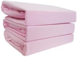  Set 3 Husa cu elastic Bumbac Tricot 3HS180R 180x200 cm Roz