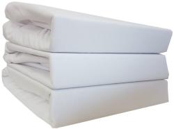  Set 3 Husa cu elastic Bumbac Tricot 3HS180A 180x200 cm Alb