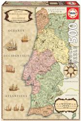 Educa Puzzle hartă istorică a Portugaliei Educa 500 piese și lipici Fix de la 11 ani (EDU18223) Puzzle