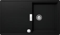 SCHOCK Chiuveta bucatarie Schock Tia D-100 Cristadur Puro 860 x 500 mm cu sifon automat, granit, reversibila, montare pe blat, negru intens (TIAD100PUROSA)