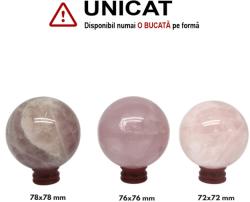 Sfera din Cuart Roz Mineral Natural - 72-78 mm - 1 Buc