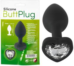 You2Toys Butt Plug - fehér köves anál plug (fekete) - erotikashow