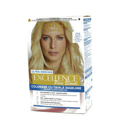 L'Oréal Vopsea de par permanenta L oreal Paris Excellence 01 Blond Ultra-Deschis Natural, 192 ml