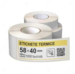 LabelLife Role etichete termice autoadezive 58x40 mm, 1000 etichete rola (ER13R58X40CA)