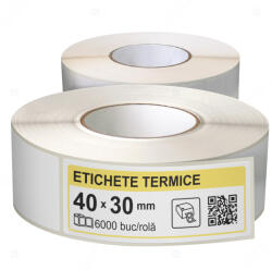 LabelLife Role etichete termice autoadezive 40x30 mm, 6000 etichete rola (ER13R40X30EH)