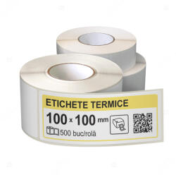 LabelLife Role etichete termice autoadezive 100x100 mm, 500 etichete rola (ER13R100X100CA)