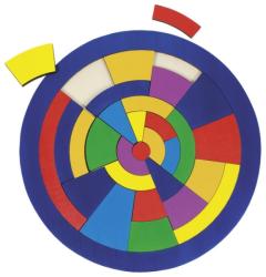 Goki Puzzle circular Combinatii de culori Goki, 29 piese, lemn, 3 ani+ (GOKI57849) Puzzle