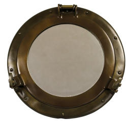  Antik réz hajóablak tükörrel 30 cm