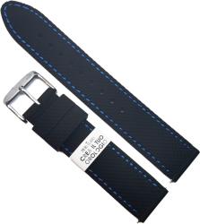 Morellato Curea ceas silicon - Morellato Crea Il Tuo Orologio - Culoare Neagra, Cusatura Albastra - 20mm, 22mm, 24mm - A01X5275187865CR (A01X5275187865CR)