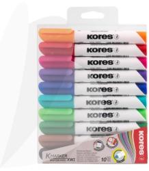 Kores Marker whiteboard 10 culori/set 3mm cutie plastic KORES (KO20800)