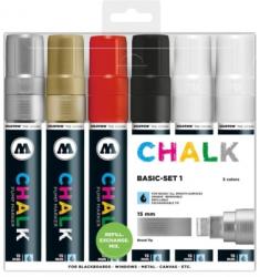 MOLOTOW Marker creta lichida, varf High-Flow, 15 mm, Chalk Marker Basic, 6 culori/set Molotow MLW128