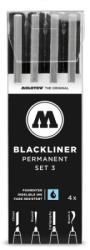 MOLOTOW Liner, diferite dimensiuni, Blackliner Set 3, 4 buc/set Molotow MLW732