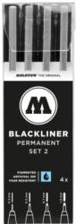 MOLOTOW Liner, diferite dimensiuni, Blackliner Set 2, 4 buc/set Molotow MLW614
