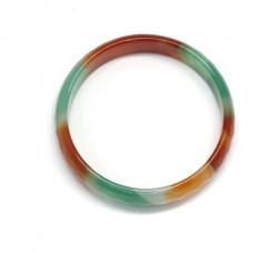  Bratara Agata Colorata Diametru 65 - 67 mm - Rotunda Fatetata - 13-16 x 5-6 mm - 1 Buc
