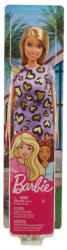 Mattel Barbie sötétszőke hajú baba lila szívecskés ruhában (GHW49)