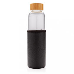 EVERESTUS Bidon sport de apa 550 ml, cu manson, Everestus, 20IAN238, Sticla, Bambus, Poliuretan, Negru (EVE08-P436-291)