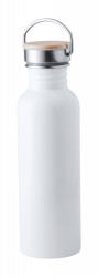 EVERESTUS Sticla sport, 800 ml, ø72×242 mm, Everestus, 20FEB8489, Otel inoxidabil, Bambus, Alb (EVE10-AP721169-01)