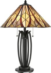 Quoizel Veioză Tiffany living si dormitor Victory, bronz, H: 64.6cm, D: 47cm, 2x60W-E27, întrerupatoare cu fir, QZ-VICTORY-TL (QZ-VICTORY-TL)