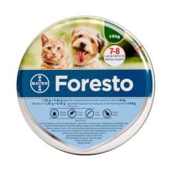 Bayer Zgarda antiparazitara Foresto S pentru caini si pisici cu greutatea sub 8 kg