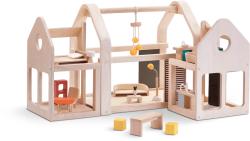 Plan Toys Casuta din lemn pentru papusi portabila - cu mobilier inclus - Plan Toys