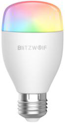 BlitzWolf Bec LED inteligent BlitzWolf BW-LT27 RGB, Wi-FI, Android & IOS, E27, consum 9W, 850 lm, dimabil, comanda vocala, lumina calda-rece 2700-6500K
