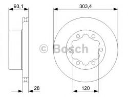 Bosch Disc frana VW CRAFTER 30-50 platou / sasiu (2F) (2006 - 2016) BOSCH 0 986 479 296