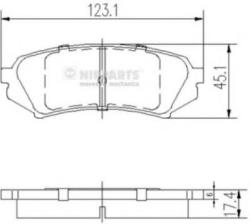 NIPPARTS Set placute frana, frana disc LEXUS LX (UZJ100) (1997 - 2008) NIPPARTS J3612022