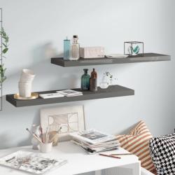 vidaXL Rafturi de perete, 2 buc. , gri extralucios, 90x23, 5x3, 8 cm, MDF (323797) Raft