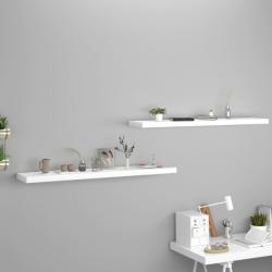 vidaXL Rafturi de perete suspendate, 2 buc. , alb, 120x23, 5x3, 8 cm, MDF (323821) Raft