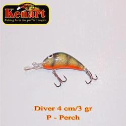 Kenart Vobler KENART Diver Floating 4cm/3gr, P, Perch (DIV4F-P)